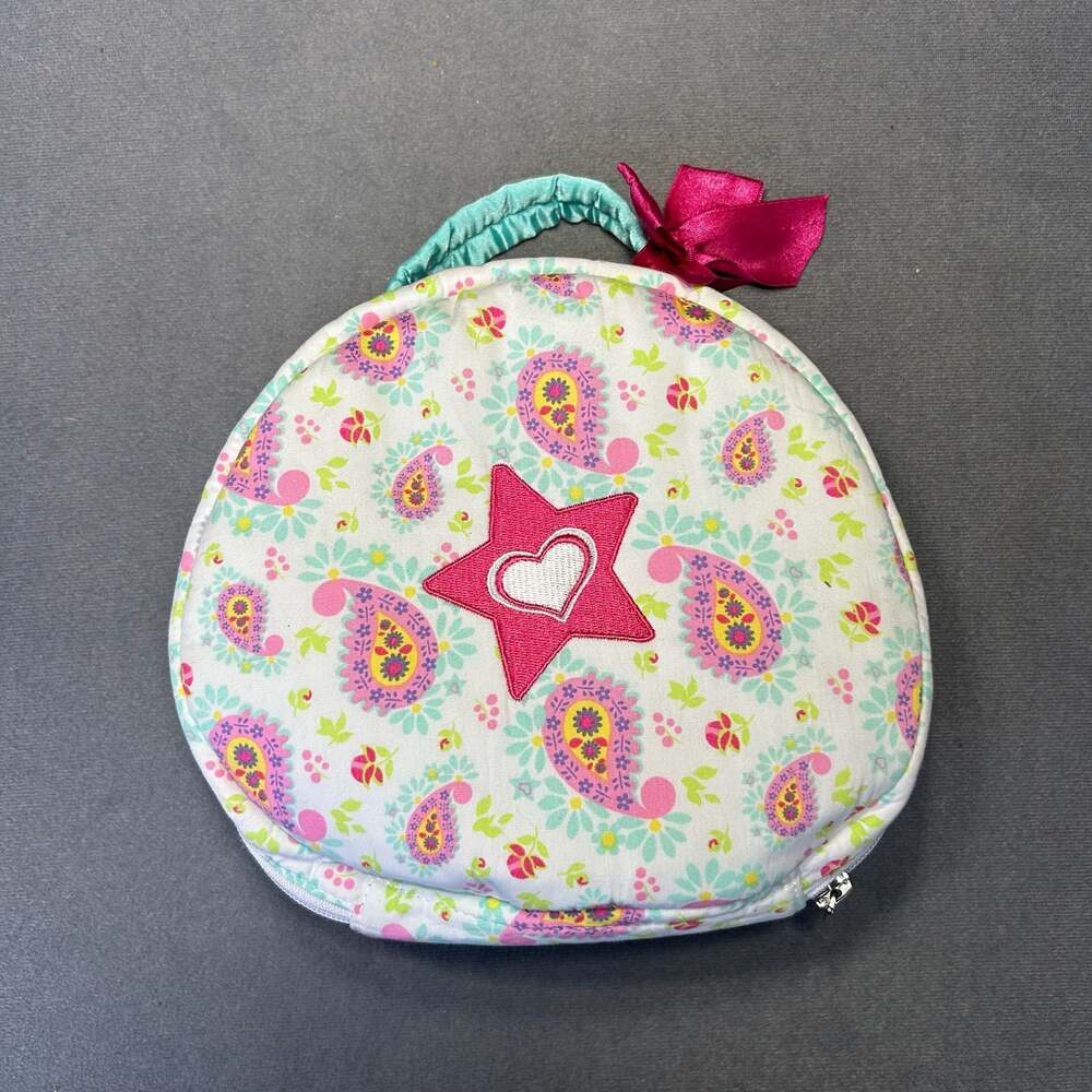 American Girl Bitty Baby Paisley Floral Quilted Round Zippered Case